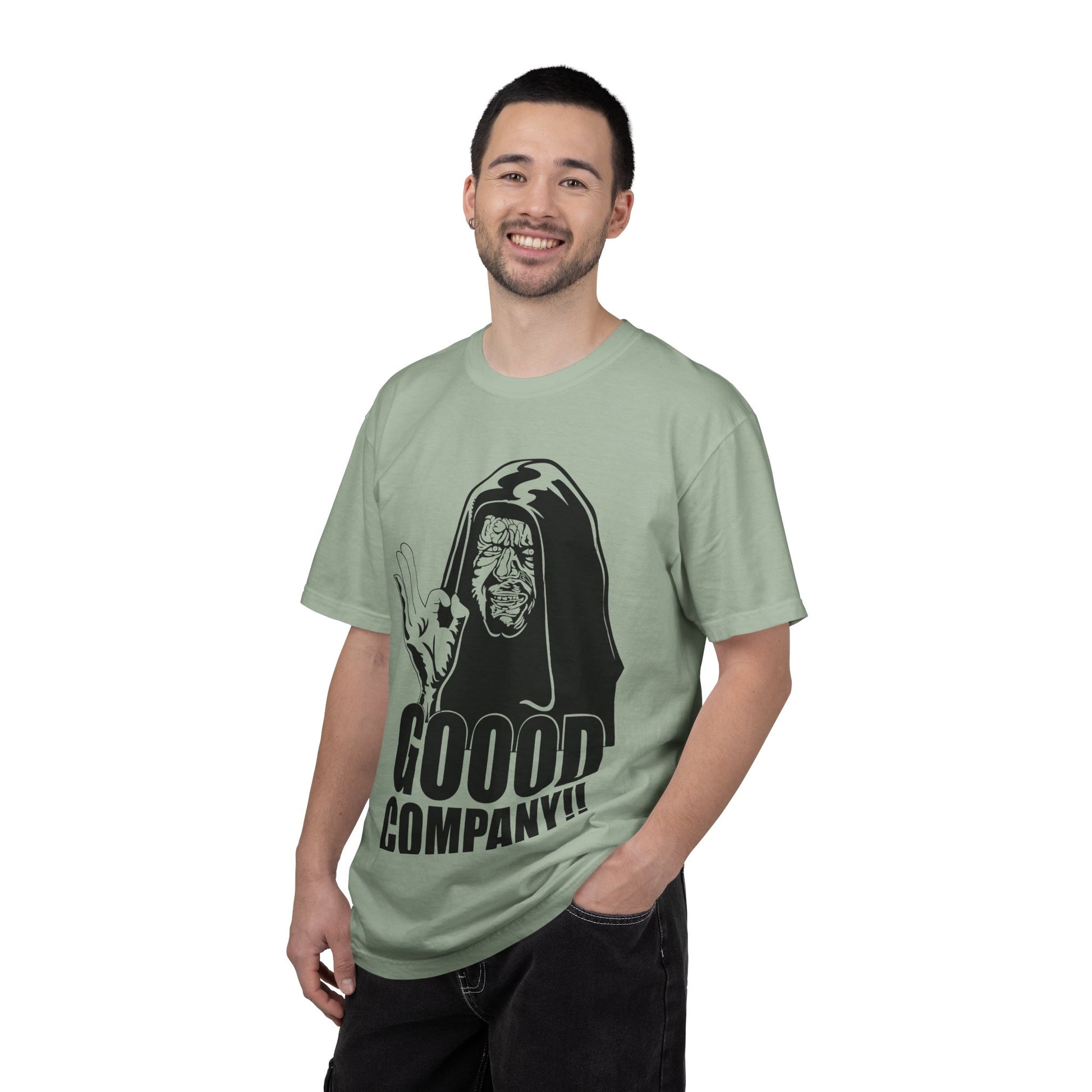 Good Company Unisex Garment-Dyed T-shirt | Fun Graphic Tee, Casual Wear, Gift for Friends, Humor Shirt, Anytime Outfit