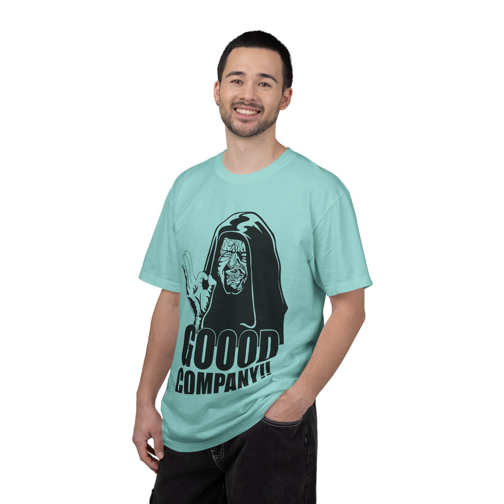 Good Company Unisex Garment-Dyed T-shirt | Fun Graphic Tee, Casual Wear, Gift for Friends, Humor Shirt, Anytime Outfit