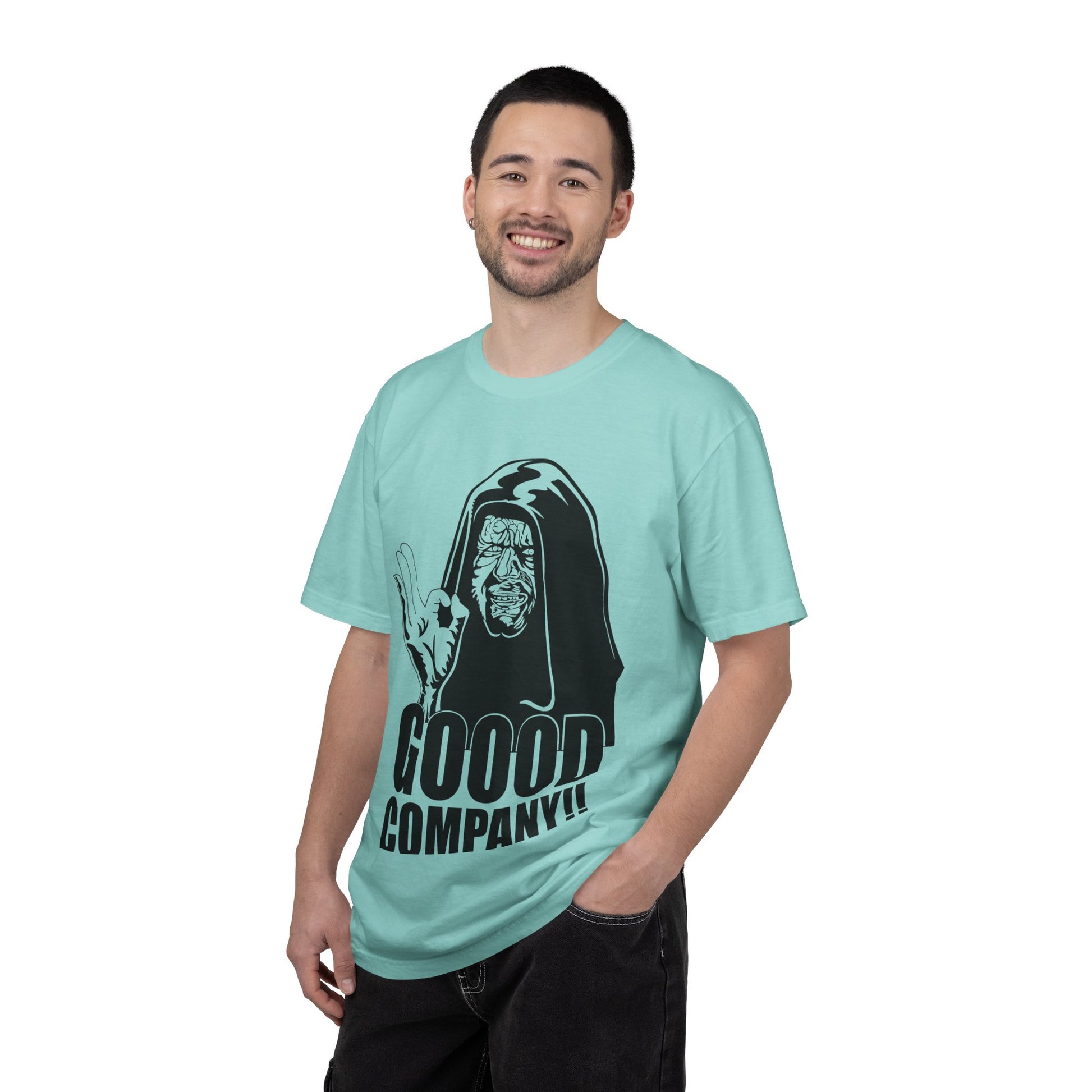 Good Company Unisex Garment-Dyed T-shirt | Fun Graphic Tee, Casual Wear, Gift for Friends, Humor Shirt, Anytime Outfit