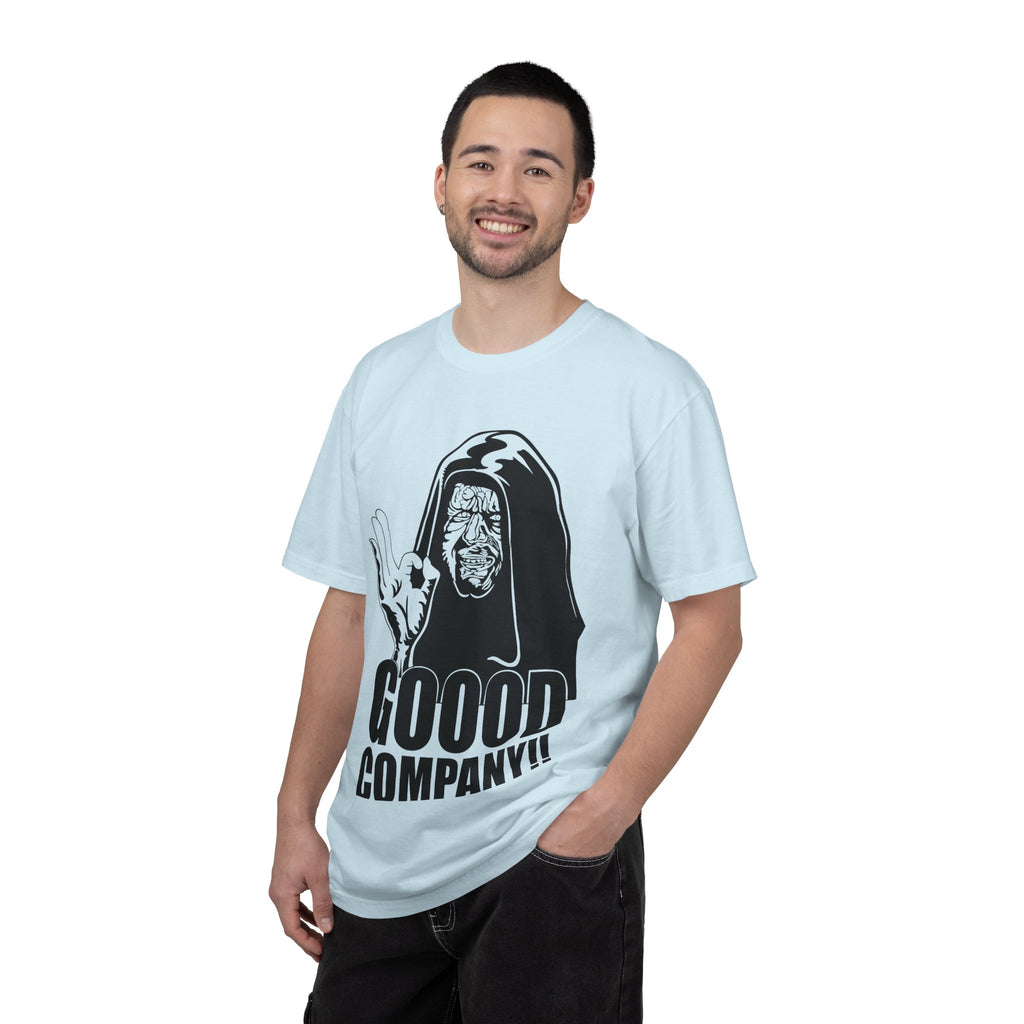 Good Company Unisex Garment-Dyed T-shirt | Fun Graphic Tee, Casual Wear, Gift for Friends, Humor Shirt, Anytime Outfit