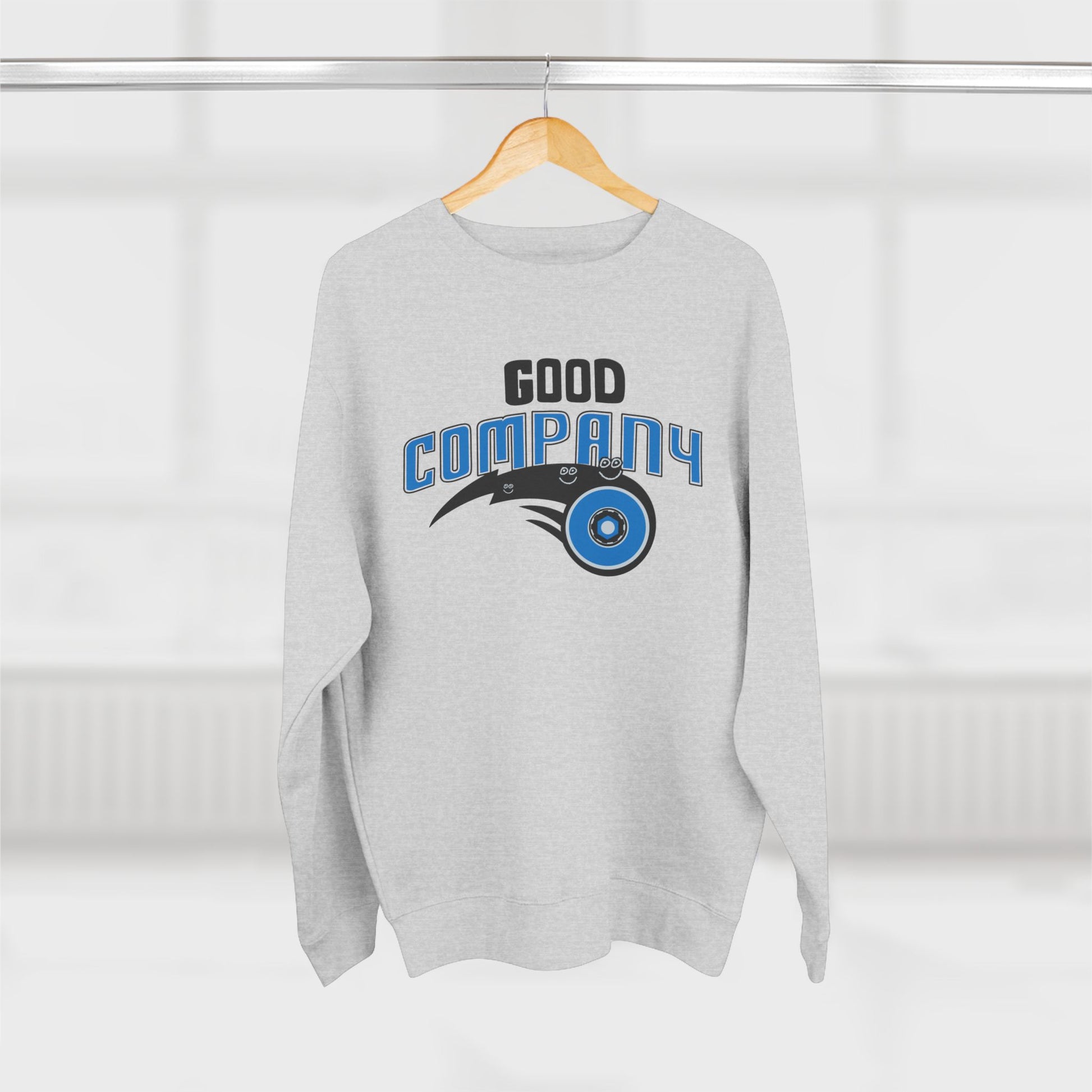 Good Company Unisex Crewneck Sweatshirt, Cozy Sweatshirt Gift for Friends, Casual Style, Relaxed Fit, Autumn Wardrobe Essential
