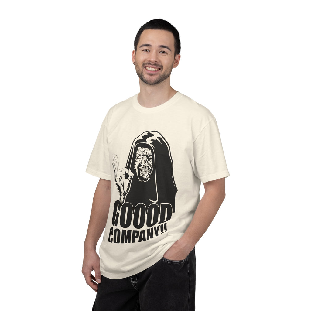Good Company Unisex Garment-Dyed T-shirt | Fun Graphic Tee, Casual Wear, Gift for Friends, Humor Shirt, Anytime Outfit